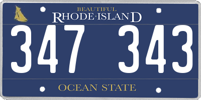 RI license plate 347343