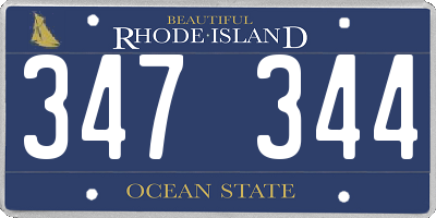 RI license plate 347344