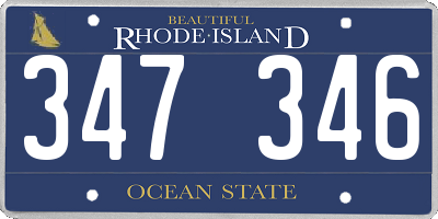 RI license plate 347346