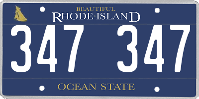RI license plate 347347