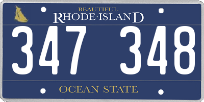 RI license plate 347348