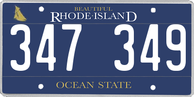RI license plate 347349