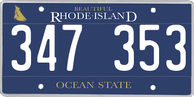 RI license plate 347353