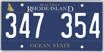 RI license plate 347354