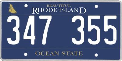 RI license plate 347355