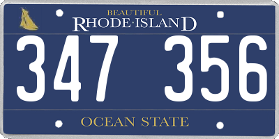 RI license plate 347356