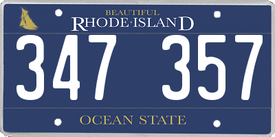 RI license plate 347357