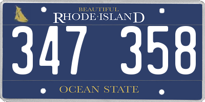 RI license plate 347358