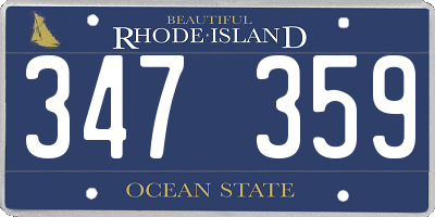 RI license plate 347359