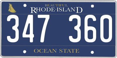 RI license plate 347360