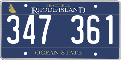RI license plate 347361