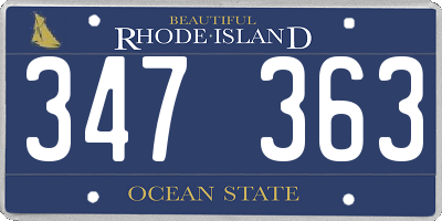 RI license plate 347363