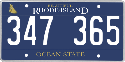 RI license plate 347365