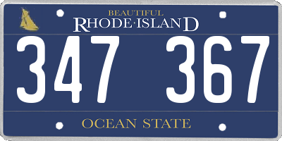 RI license plate 347367