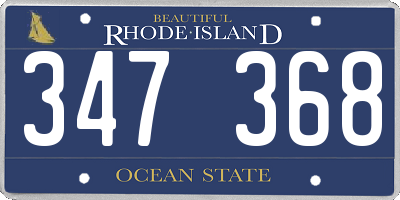 RI license plate 347368