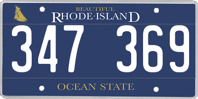 RI license plate 347369