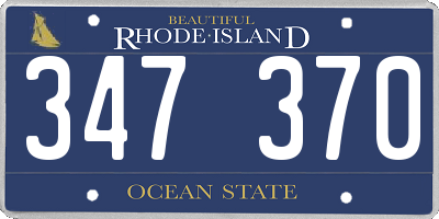 RI license plate 347370