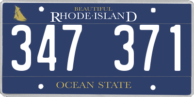 RI license plate 347371