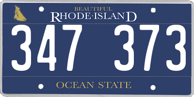 RI license plate 347373