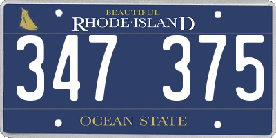 RI license plate 347375