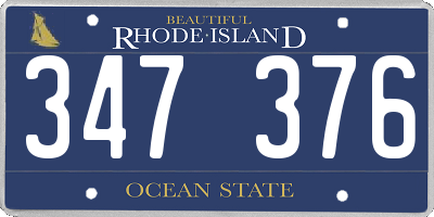 RI license plate 347376