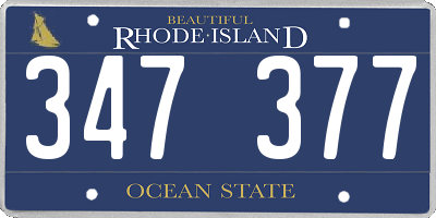 RI license plate 347377