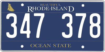 RI license plate 347378