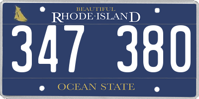 RI license plate 347380