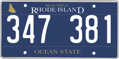 RI license plate 347381