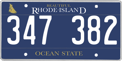 RI license plate 347382