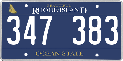 RI license plate 347383