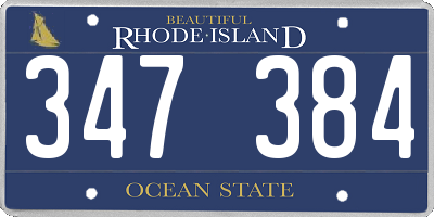 RI license plate 347384