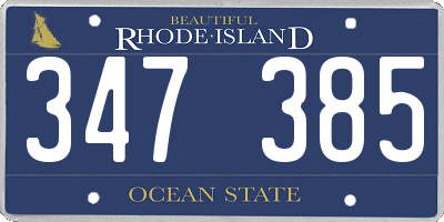 RI license plate 347385