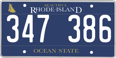RI license plate 347386