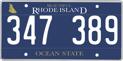 RI license plate 347389