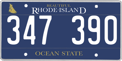 RI license plate 347390