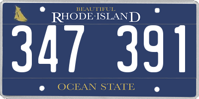 RI license plate 347391