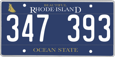 RI license plate 347393
