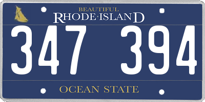 RI license plate 347394