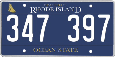 RI license plate 347397