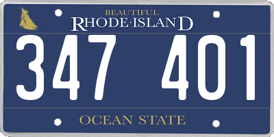 RI license plate 347401