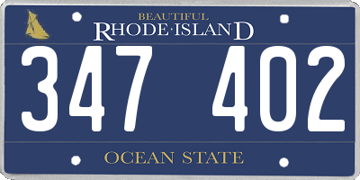 RI license plate 347402