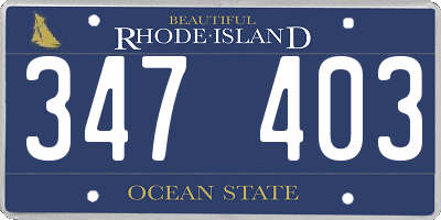 RI license plate 347403