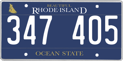 RI license plate 347405