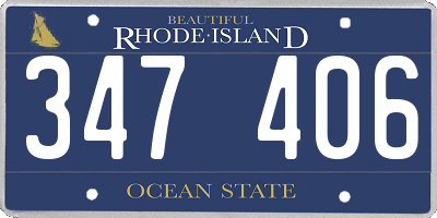 RI license plate 347406