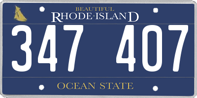 RI license plate 347407