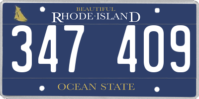 RI license plate 347409