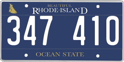 RI license plate 347410