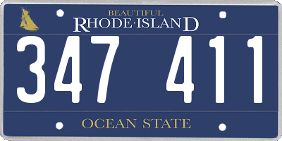 RI license plate 347411