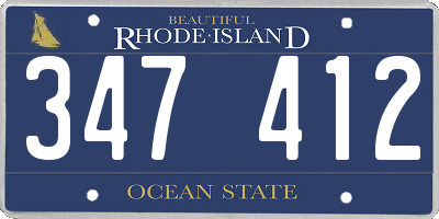 RI license plate 347412